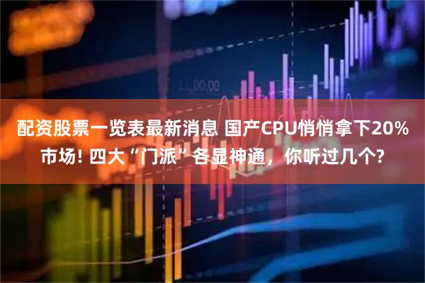 配资股票一览表最新消息 国产CPU悄悄拿下20%市场! 四大“门派”各显神通，你听过几个?